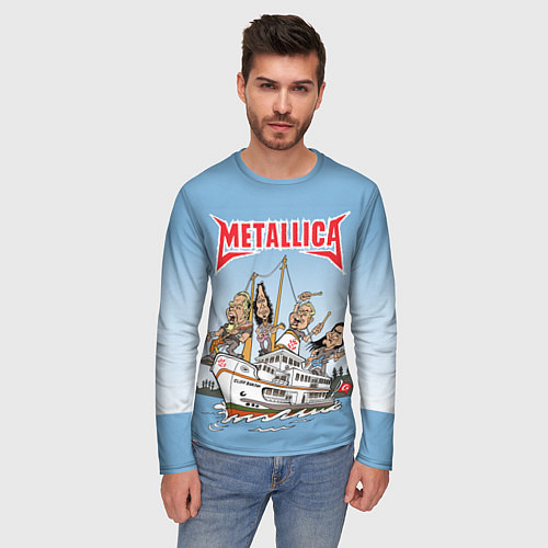 Мужской лонгслив Metallica - on the ship / 3D-принт – фото 3