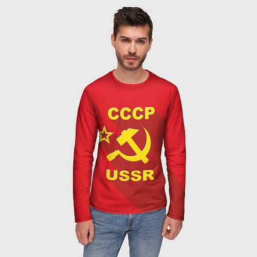 Мужской лонгслив СССР серп и молот / 3D-принт – фото 3