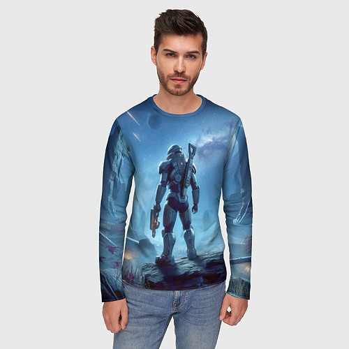 Мужской лонгслив Mass Effect - ai art fantasy / 3D-принт – фото 3