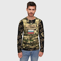 Лонгслив мужской Бронежилет армейский - камуфляж, цвет: 3D-принт — фото 2