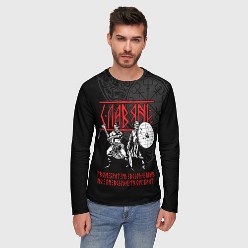 Мужской лонгслив Славяне братья / 3D-принт – фото 3