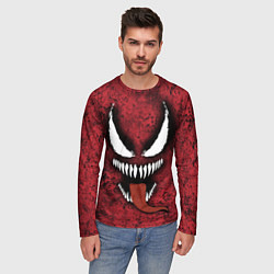 Лонгслив мужской Веном красный и черный симбиот, цвет: 3D-принт — фото 2