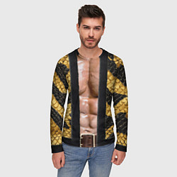 Лонгслив мужской Накаченное мужское тело в змеином наряде, цвет: 3D-принт — фото 2
