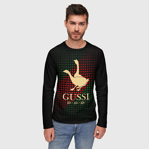 Мужской лонгслив Гуси га-га-га / 3D-принт – фото 3