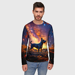 Лонгслив мужской Скотч-терьер в космосе, цвет: 3D-принт — фото 2