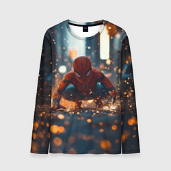 Лонгслив мужской Человек паук и золотая пыльца, цвет: 3D-принт