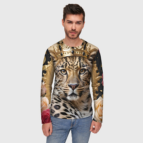 Мужской лонгслив Королевский леопард / 3D-принт – фото 3
