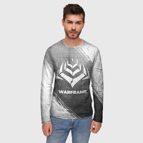 Мужской лонгслив Warframe - grey gradient / 3D-принт – фото 3