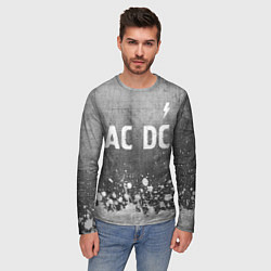 Лонгслив мужской AC DC - grey gradient посередине, цвет: 3D-принт — фото 2