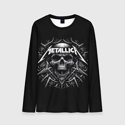Лонгслив мужской Metallica - a skull with roses and thorns, цвет: 3D-принт