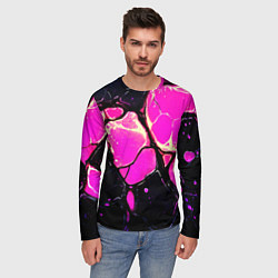 Лонгслив мужской Розовые пятна в текстуре, цвет: 3D-принт — фото 2