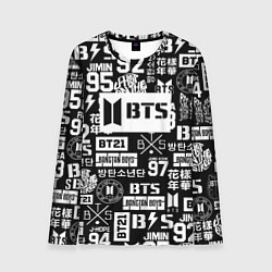 Лонгслив мужской Bangtan Boys pattern black, цвет: 3D-принт