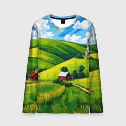 Мужской лонгслив Русская деревенька