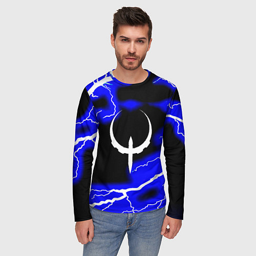 Мужской лонгслив Quake молнии шторм / 3D-принт – фото 3