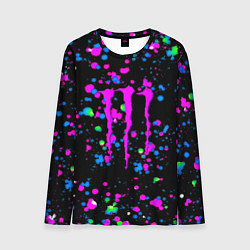 Лонгслив мужской Monster energy неоновые краски, цвет: 3D-принт
