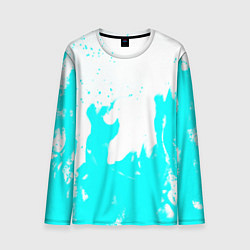 Лонгслив мужской Голубой огонь текстура, цвет: 3D-принт