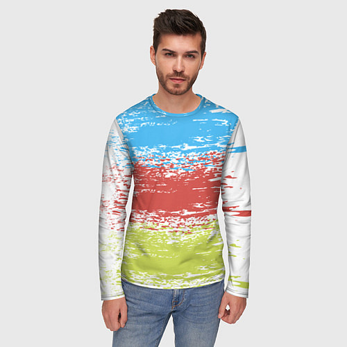 Мужской лонгслив Взмах кистью / 3D-принт – фото 3