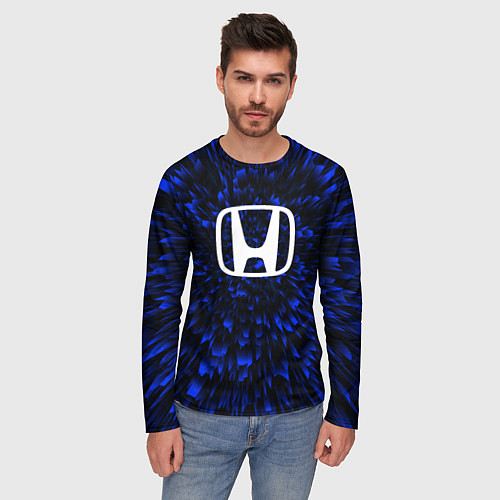 Мужской лонгслив Honda blue energy / 3D-принт – фото 3