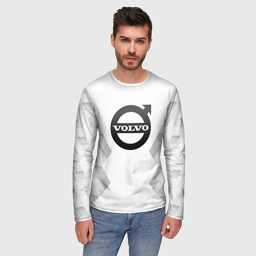 Мужской лонгслив Volvo white poly / 3D-принт – фото 3