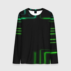 Мужской лонгслив Black green color