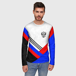Лонгслив мужской Герб России - минимализм, цвет: 3D-принт — фото 2