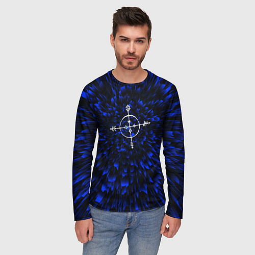 Мужской лонгслив Megadeth blue energy / 3D-принт – фото 3