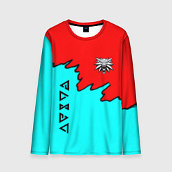 Лонгслив мужской Ведьмак краски логотип, цвет: 3D-принт