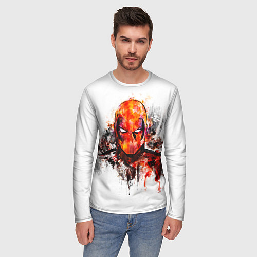 Мужской лонгслив Дэдпул краски / 3D-принт – фото 3