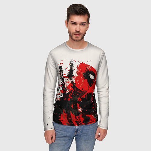 Мужской лонгслив Дэдпул брызги / 3D-принт – фото 3