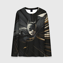 Лонгслив мужской Бэтмен черный плащ, цвет: 3D-принт