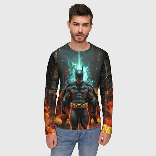Мужской лонгслив Бэтмен эпик / 3D-принт – фото 3
