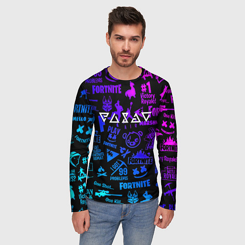 Мужской лонгслив Ведьмак логотипы игр / 3D-принт – фото 3