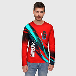 Лонгслив мужской Rainbow six геометрия полосы, цвет: 3D-принт — фото 2