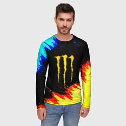 Лонгслив мужской Monster energy огненные краски, цвет: 3D-принт — фото 2