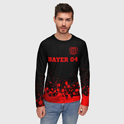 Лонгслив мужской Bayer 04 - red gradient посередине, цвет: 3D-принт — фото 2