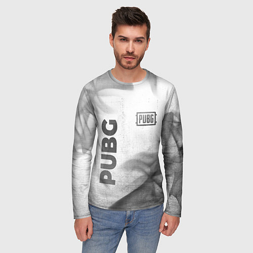 Мужской лонгслив PUBG - white gradient вертикально / 3D-принт – фото 3