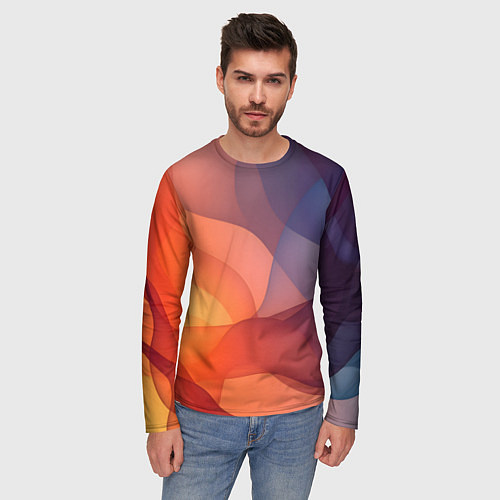 Мужской лонгслив Летящая вуаль / 3D-принт – фото 3