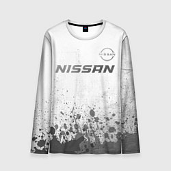 Лонгслив мужской Nissan - white gradient посередине, цвет: 3D-принт