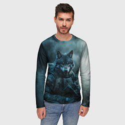 Лонгслив мужской Волк солдат, цвет: 3D-принт — фото 2
