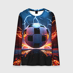 Лонгслив мужской Футбольный мяч в молниях, цвет: 3D-принт