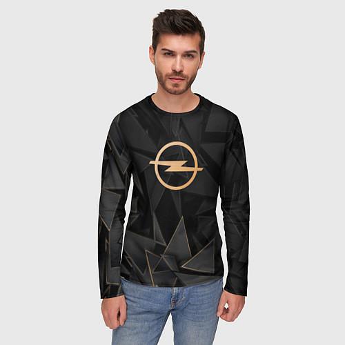 Мужской лонгслив Opel golden poly / 3D-принт – фото 3