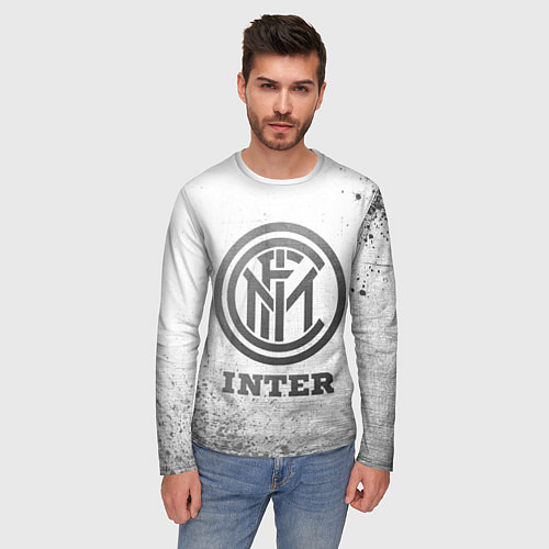 Мужской лонгслив Inter - white gradient / 3D-принт – фото 3