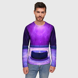 Лонгслив мужской Шайба в фиолетовом, цвет: 3D-принт — фото 2