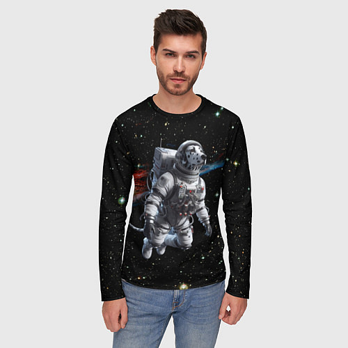 Мужской лонгслив The dalmatian brave cosmonaut - ai art / 3D-принт – фото 3