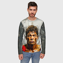 Лонгслив мужской Артуро Гатти на сером, цвет: 3D-принт — фото 2