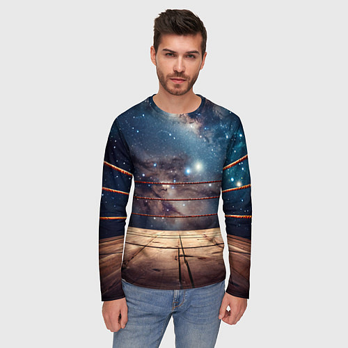 Мужской лонгслив Космический ринг / 3D-принт – фото 3