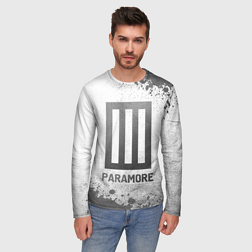 Мужской лонгслив Paramore - white gradient / 3D-принт – фото 3