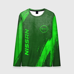 Лонгслив мужской Nissan - green gradient вертикально, цвет: 3D-принт