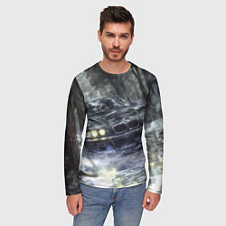 Лонгслив мужской БМВ брызги из под колес, цвет: 3D-принт — фото 2