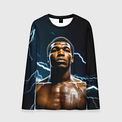Лонгслив мужской Мухаммед Али и молния, цвет: 3D-принт